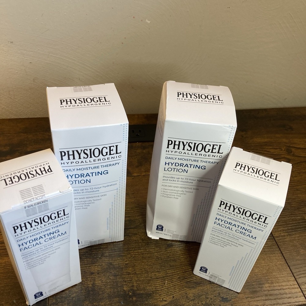 Physiogel Hypoallergenic Moisture 2 Facial Cream 5.07fl oz, 2 Lotion 13.5fl oz